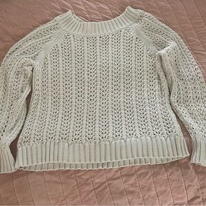 J crew open knit wide neck sweater